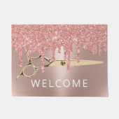 Paillasson Rose de cheveux gouttes d'or ciseau or de cheveux (Devant)