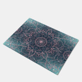 Paillasson Rose élégant Gold Mandala Blue Nebula Stars (Incliné)