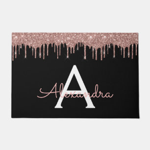 Paillasson Rose Gold - Blush Pink Black Parties scintillant N