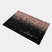 Paillasson Rose Gold Blush Pink Parties scintillant Script Mo (Incliné)