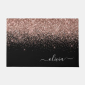 Paillasson Rose Gold Blush Pink Parties scintillant Script Mo (Devant)
