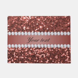 Paillasson Rose Gold Faux Parties scintillant et Diamonds Per