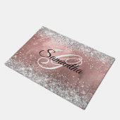 Paillasson Rose Gold Foil Parties scintillant Argent Fancy Mo (Incliné)