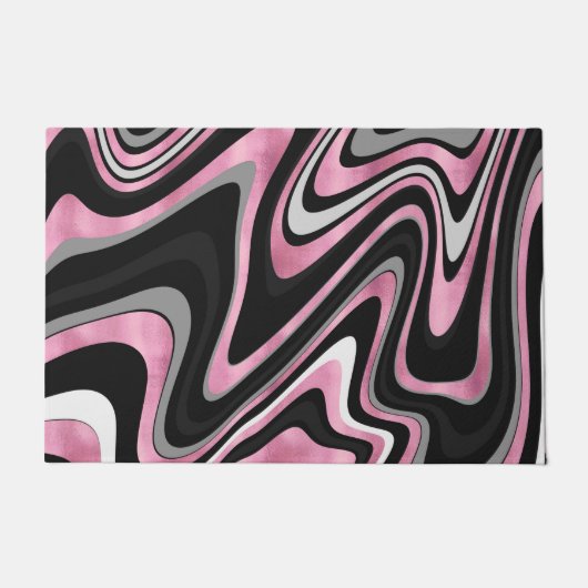 Paillasson Rose Gold Grey tourbillons ondulés motif (Devant)