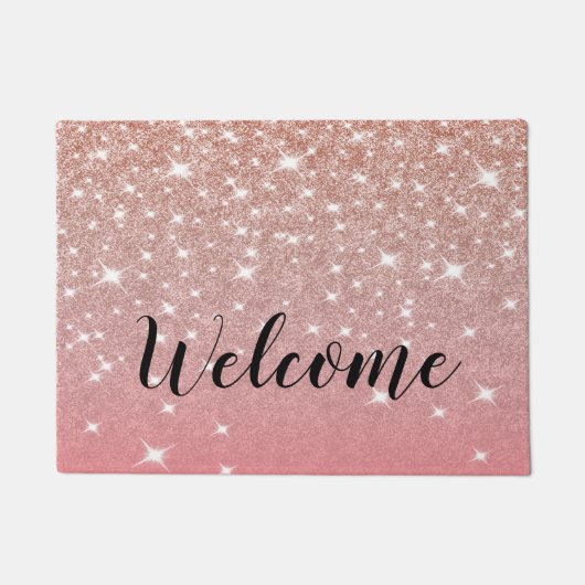 Paillasson Rose Gold Parties scintillant Girl Pink (Devant)