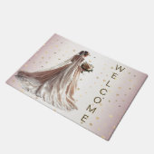 Paillasson Rose Mariée d'hiver Mariée Golden Shiny Heart Part (Incliné)