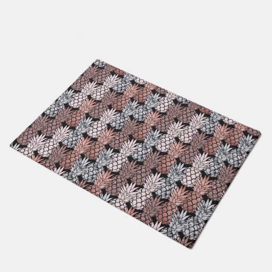Paillasson Rose moderne Parties scintillant or rose Ananas Mo (Incliné)