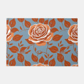Paillasson Rose Pattern With Warm Tones Of Orange And Rust (Devant)