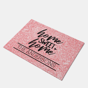 Paillasson Rose personnalisé Pink Home Sweet Home