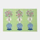 Paillasson Rose Topiary Bleu et Blanc Ginger Jar (Devant)