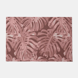 Paillasson Rose Tropical Gold Girly Jungle Feuille Motif