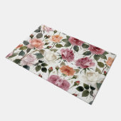 Paillasson Roses à l'aquarelle avec une douce lueur romantiqu (Incliné)