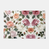 Paillasson Roses à l'aquarelle avec une douce lueur romantiqu (Devant)