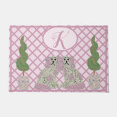 Paillasson Roses roses Staffordshire Chiens Topiaire (Devant)