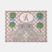 Paillasson Roses roses Staffordshire Chiens Topiaire (Devant)