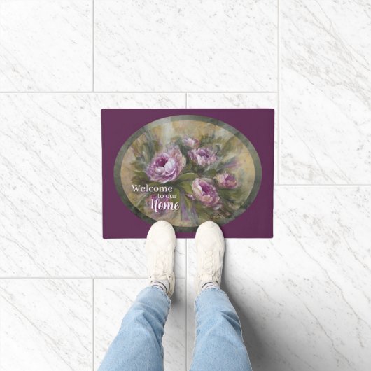 Paillasson Roses roses / violettes (Intérieur)