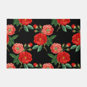Paillasson Roses rouges, fond noir, (Devant)