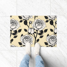 Roses simples noires et blanches dans un style gra