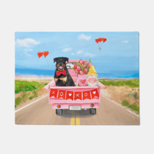 Paillasson Rottweiler Chien Saint Valentin Coeurs de Camion