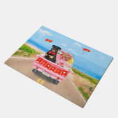 Paillasson Rottweiler Chien Saint Valentin Coeurs de Camion (Incliné)