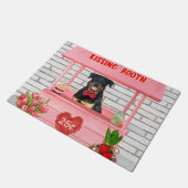 Paillasson Rottweiler Chien Valentine's Day Kissing Booth (Incliné)
