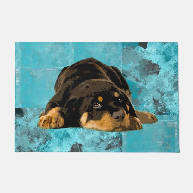 Paillasson Rottweiler - chiot de Metzgerhund (Devant)