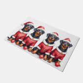 Paillasson Rottweiler Christmas Dress Santa Hat (Incliné)
