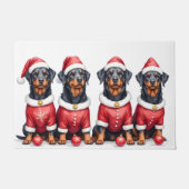 Paillasson Rottweiler Christmas Dress Santa Hat (Devant)