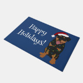 Paillasson Rottweiler de Noël (Incliné)
