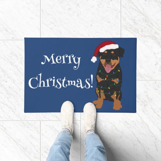 Paillasson Rottweiler de Noël (Intérieur)