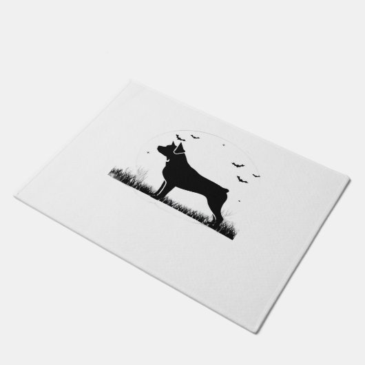 Paillasson Rotweiler Chien - Halloween Lune Silhouette Oversi (Incliné)