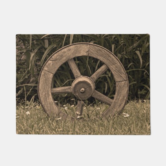 Paillasson Roue en Wagon rustique (Devant)