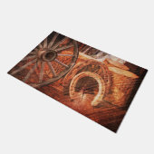 Paillasson Roue en Wagon Rustique Horseshoes Style Occidental (Incliné)