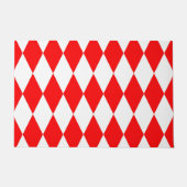 Paillasson Rouge blanc Arlequin Diamants Checkers Design (Devant)