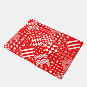 Paillasson Rouge blanc Mixte Motif Patchwork Design (Incliné)