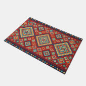 Paillasson Rouge bleu Turquoise orange jaune oriental Kilim (Incliné)