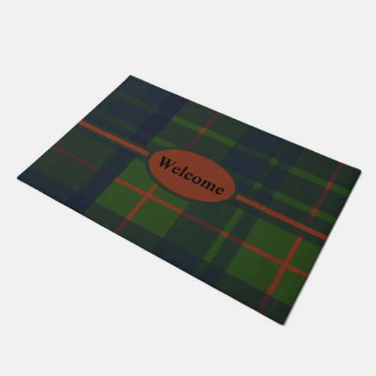 Paillasson Rouge bleu vert Tartan Plaid Scottish Plaid Doorma (Incliné)