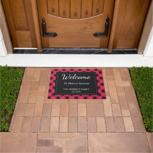 Paillasson Rouge Buffalo Carreaux à Carreaux Personnalisés
