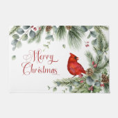 Paillasson Rouge Cardinal Pine Branches Pine Cones Berries (Devant)
