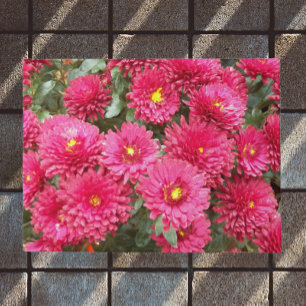 Paillasson Rouge Chrysanthèmes Floral