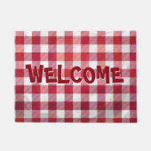 Paillasson Rouge et blanc de buffle plaid (Devant)