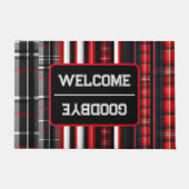 Paillasson Rouge Noir Abstrait Plaid Collection tendance (Devant)