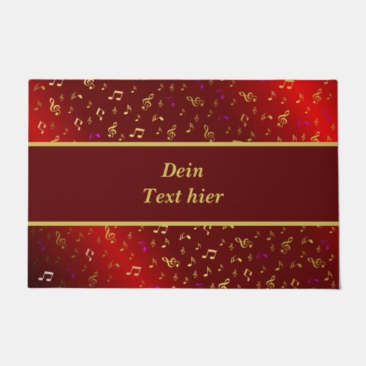 Paillasson rouge, note, musique, mélodie, musique, son, signe (Devant)