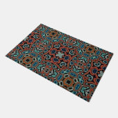 Paillasson Rouge Orange Blue Aqua Turquoise Hip Bohemian Art (Incliné)
