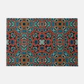 Paillasson Rouge Orange Blue Aqua Turquoise Hip Bohemian Art (Devant)