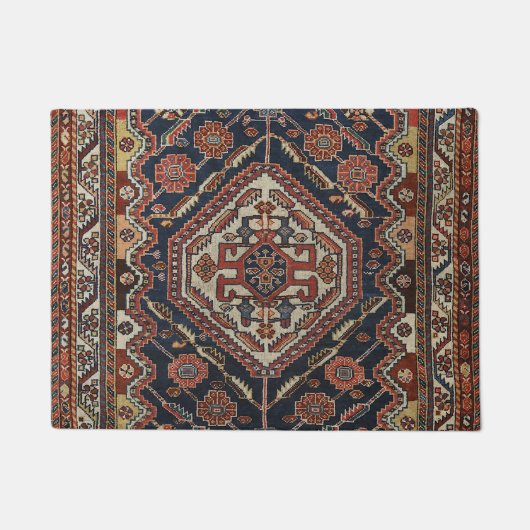 Paillasson Rouge royal bleu de Qashqai Aztec  (Devant)