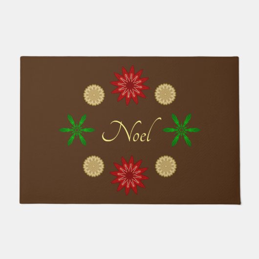 Paillasson Rouge vert et or Noel (Devant)