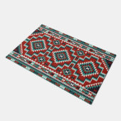 Paillasson Rouge Vert noir blanc Oriental Kilim (Incliné)