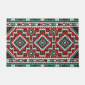 Paillasson Rouge Vert noir blanc Oriental Kilim (Devant)