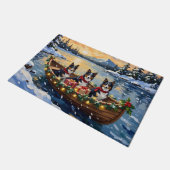 Paillasson Rough Collie Christmas Boat Holiday (Incliné)
